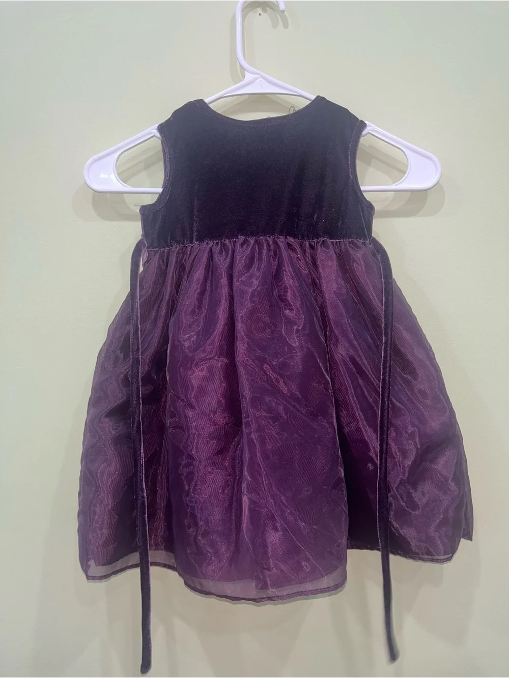 Vintage Girls Size 18 Months Purple Velvet Flower Dress With Shrug Y2K